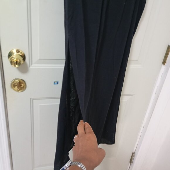 Kona Sol Maxi Dress Womens Black Sleeveless Size M 100% Cotton Beach Sumer - Picture 6 of 11